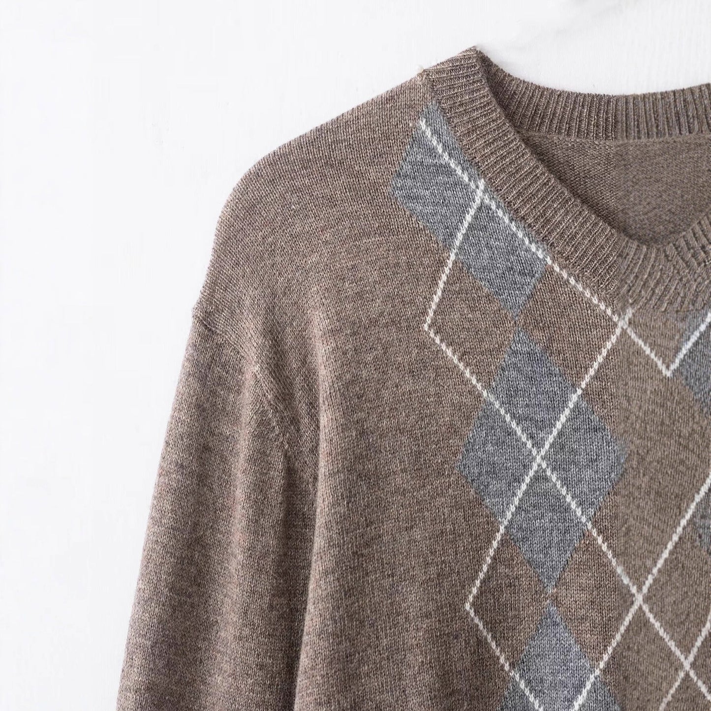 Damen Pullover Rautenmuster Norvielle