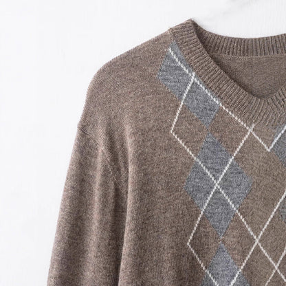 Damen Pullover Rautenmuster Norvielle