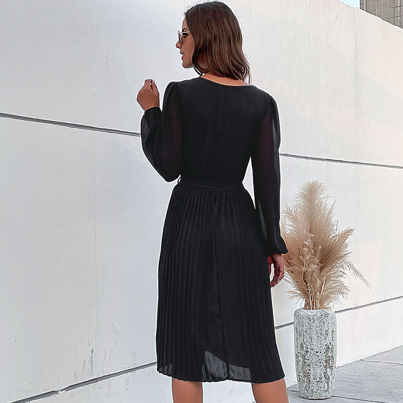 Damen Wickelkleid Rüschen Taillengürtel Norvielle