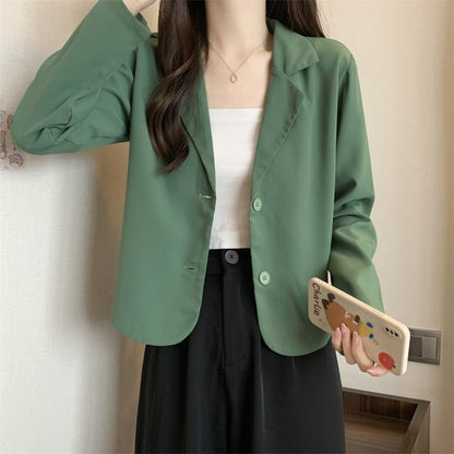 Damen Kurzjacke Eleganter Knopf-Ausschnitt Norvielle