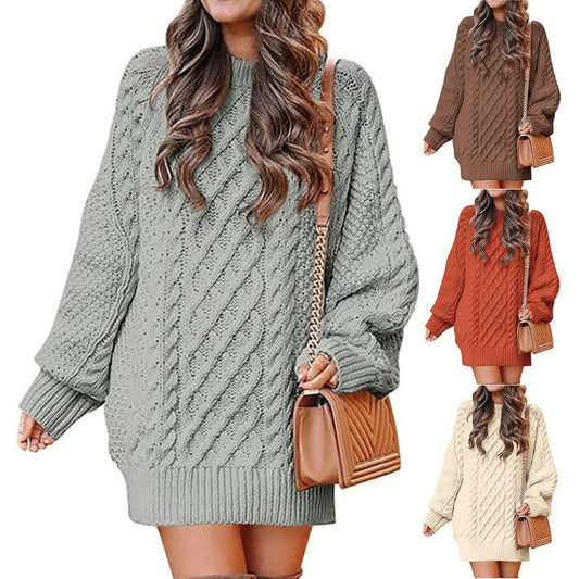 Damen Strickpullover Groß Zopfmuster Norvielle - Norvielle