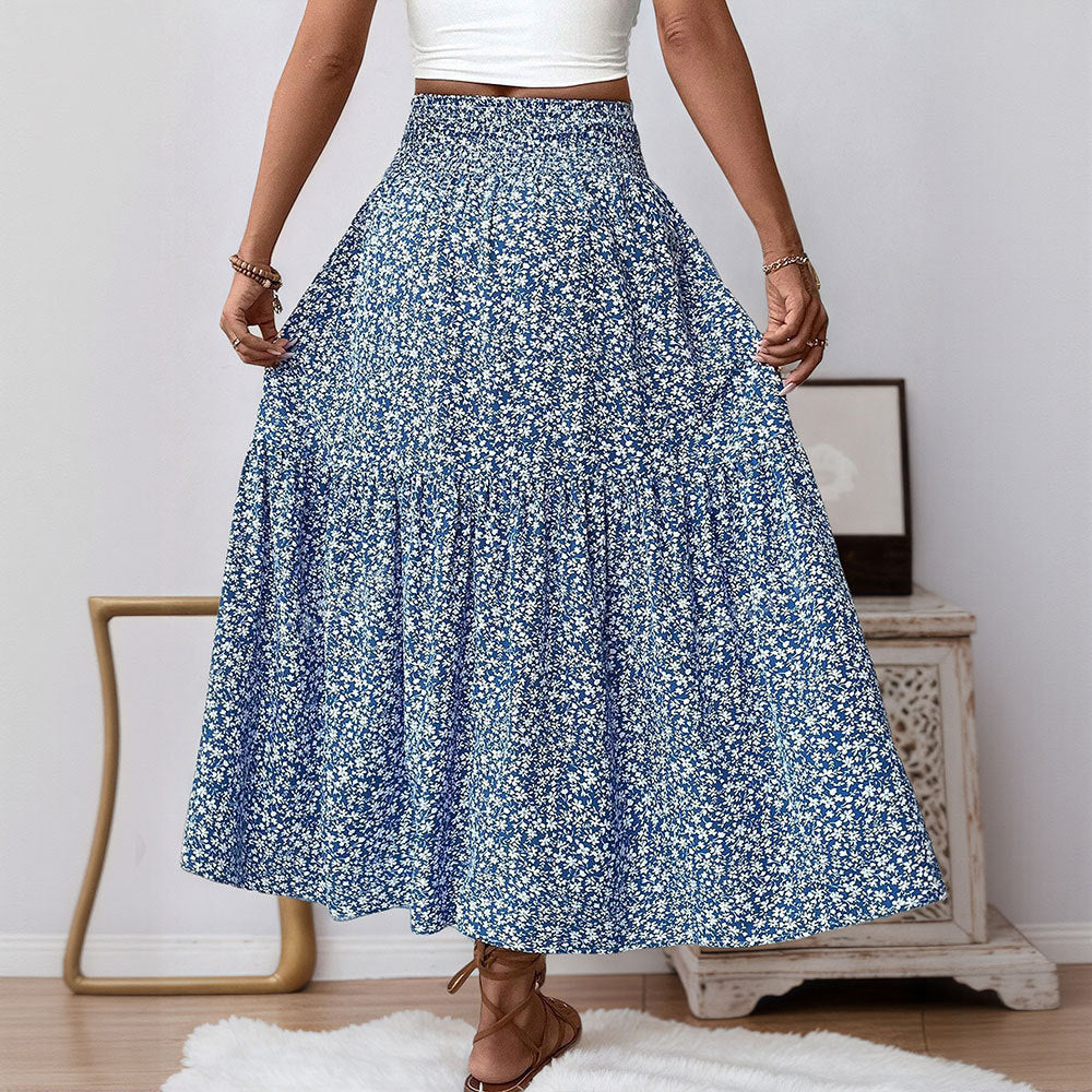 Damen Maxirock Floralmuster Elastischer Bund Norvielle