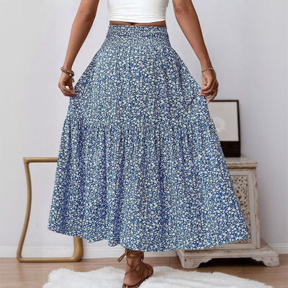 Damen Maxirock Floralmuster Elastischer Bund Norvielle