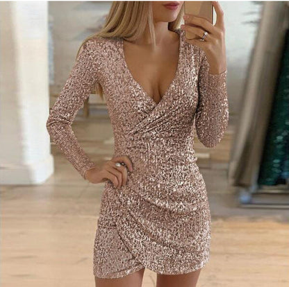 Damen Partykleid V-Ausschnitt Figuroptimierend