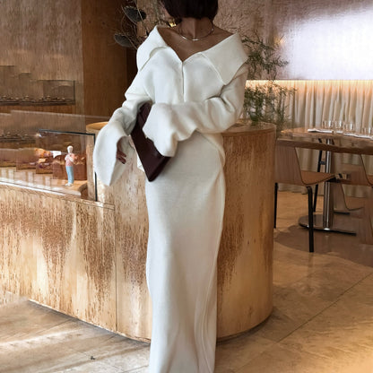 Damen Strickkleid Figurbetont Lässiger Bund Norvielle