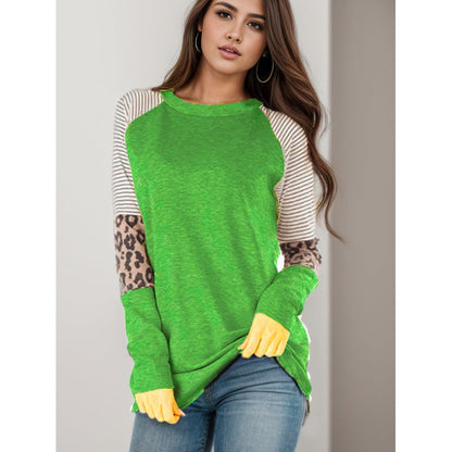 Damen Langarmshirt Tiermuster Streifen Norvielle