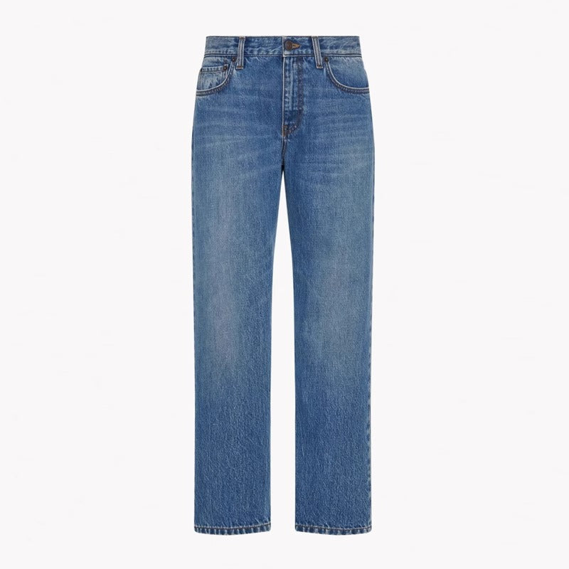 Damen High-Waist Jeans Lässiger Schnitt Norvielle