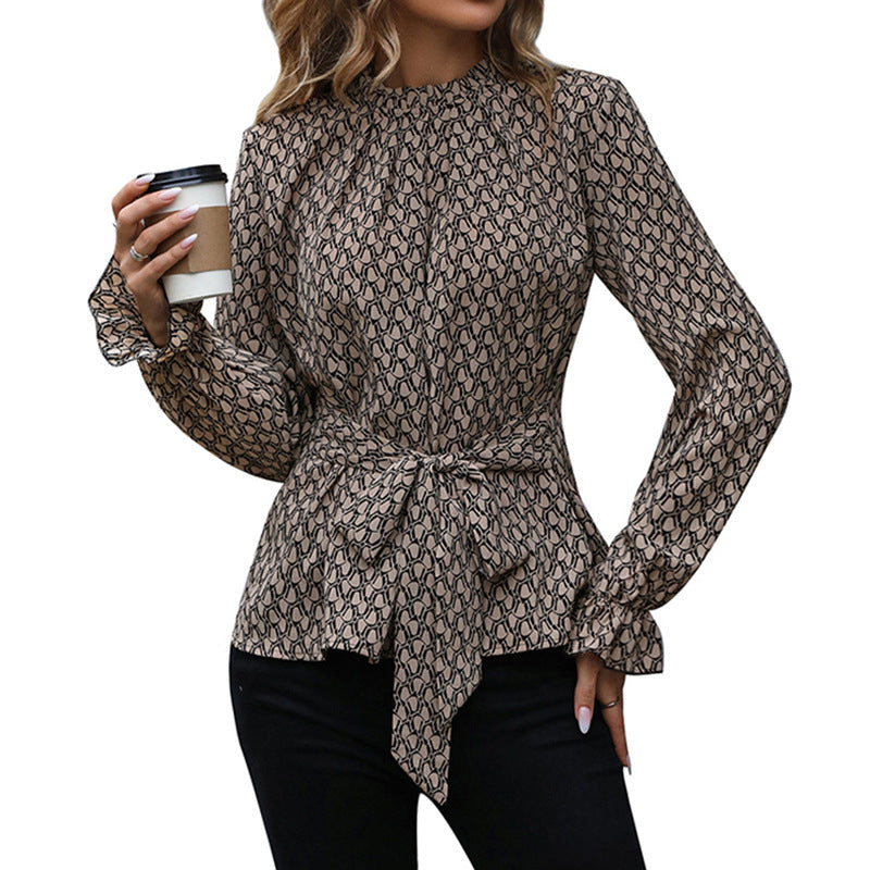 Damen Bluse mit Knotendesign und Volumenärmeln Norvielle