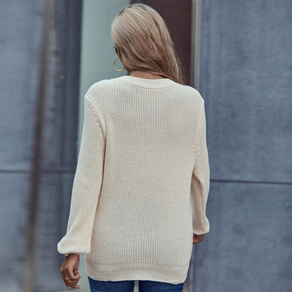 Damen Pullover Strick Gürtel Tailliert Norvielle
