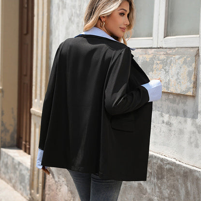 Damen Blazer Klassischer Schnitt Baumwolle