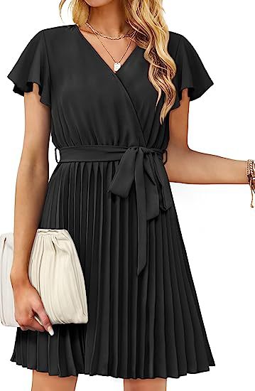 Damen Wickelkleid Plissiert Norvielle