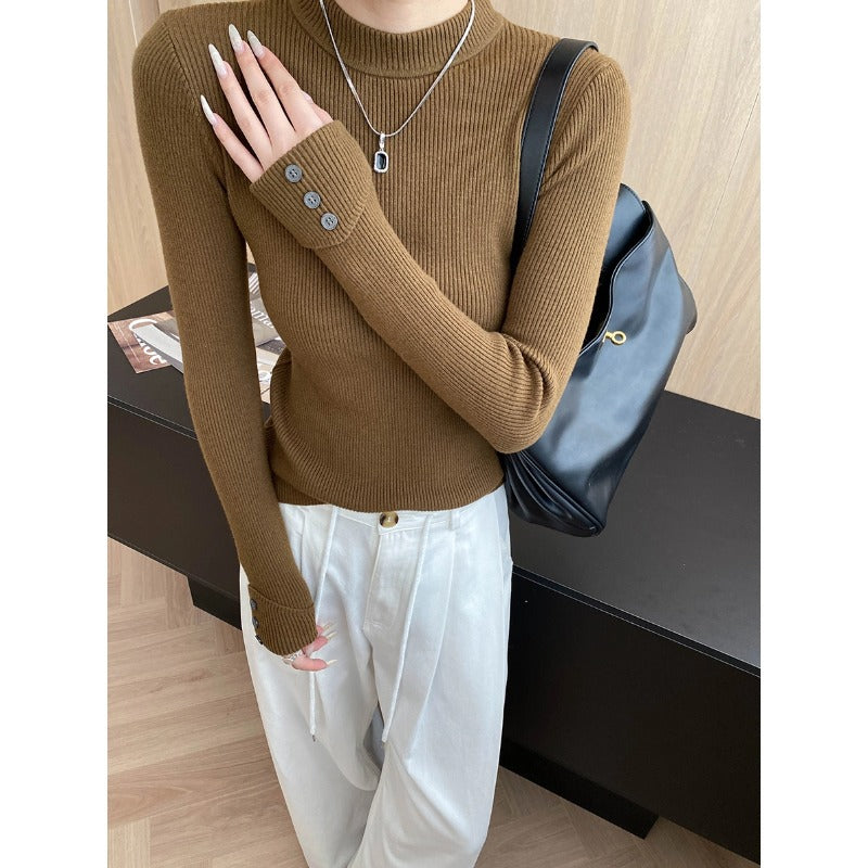 Damen Langarmshirt Rippstrick Figurbetont