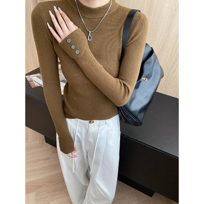 Damen Langarmshirt Rippstrick Figurbetont