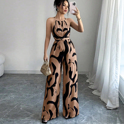 Damen Jumpsuit Norvielle Aufregendes Muster Weites Bein