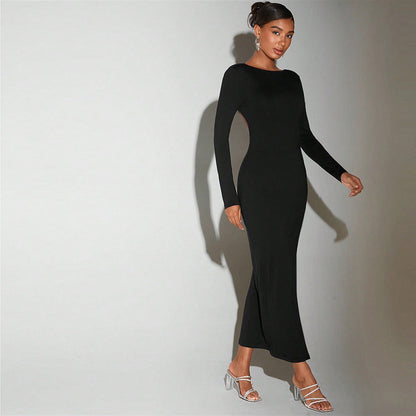 Damen Maxikleid Langarm Elegant Norvielle