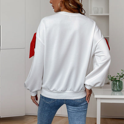 Damen Sweatshirt Voluminöse Puffärmel Norvielle