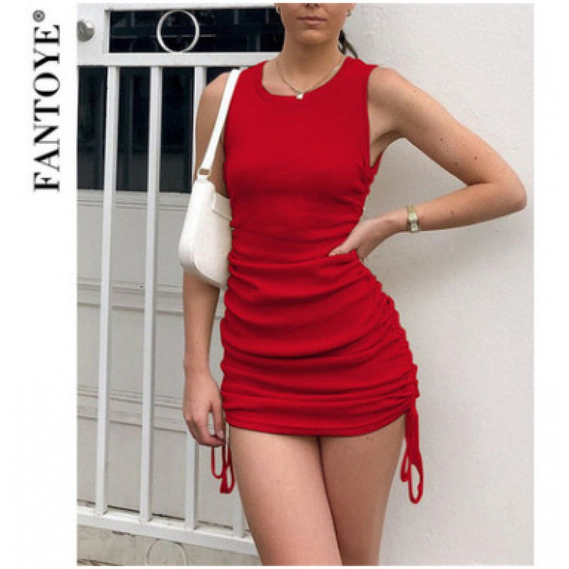 Damen Wickelkleid Rüschendetails Figurbetont Norvielle