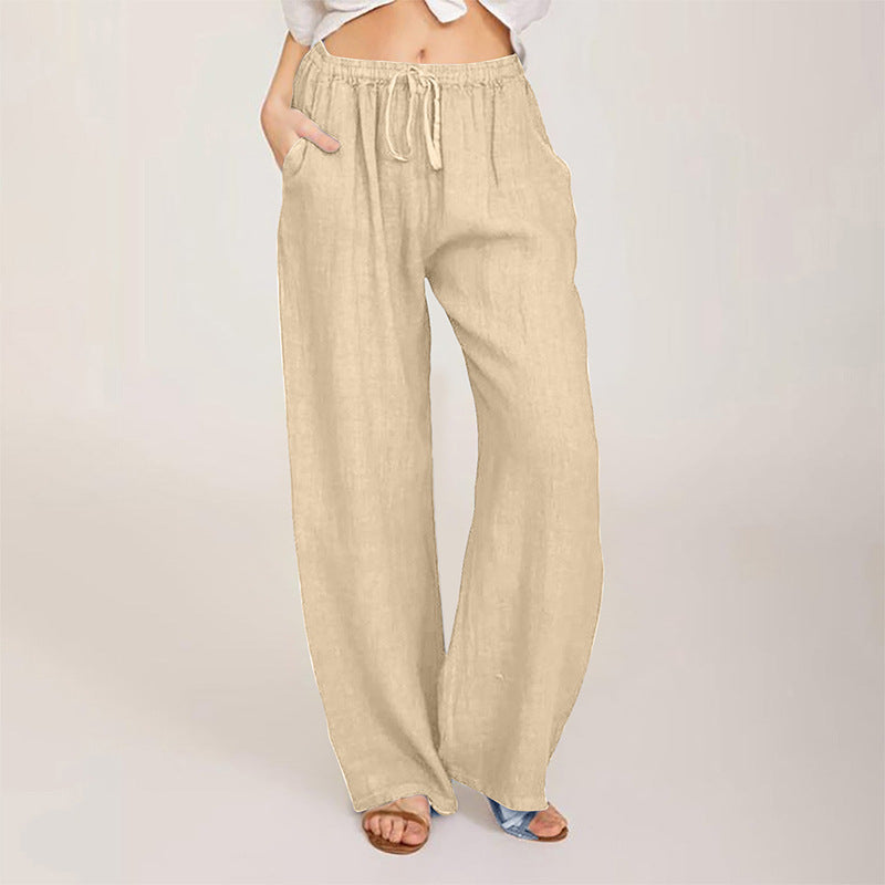 Damen Weite Leinenhose Bequem Norvielle