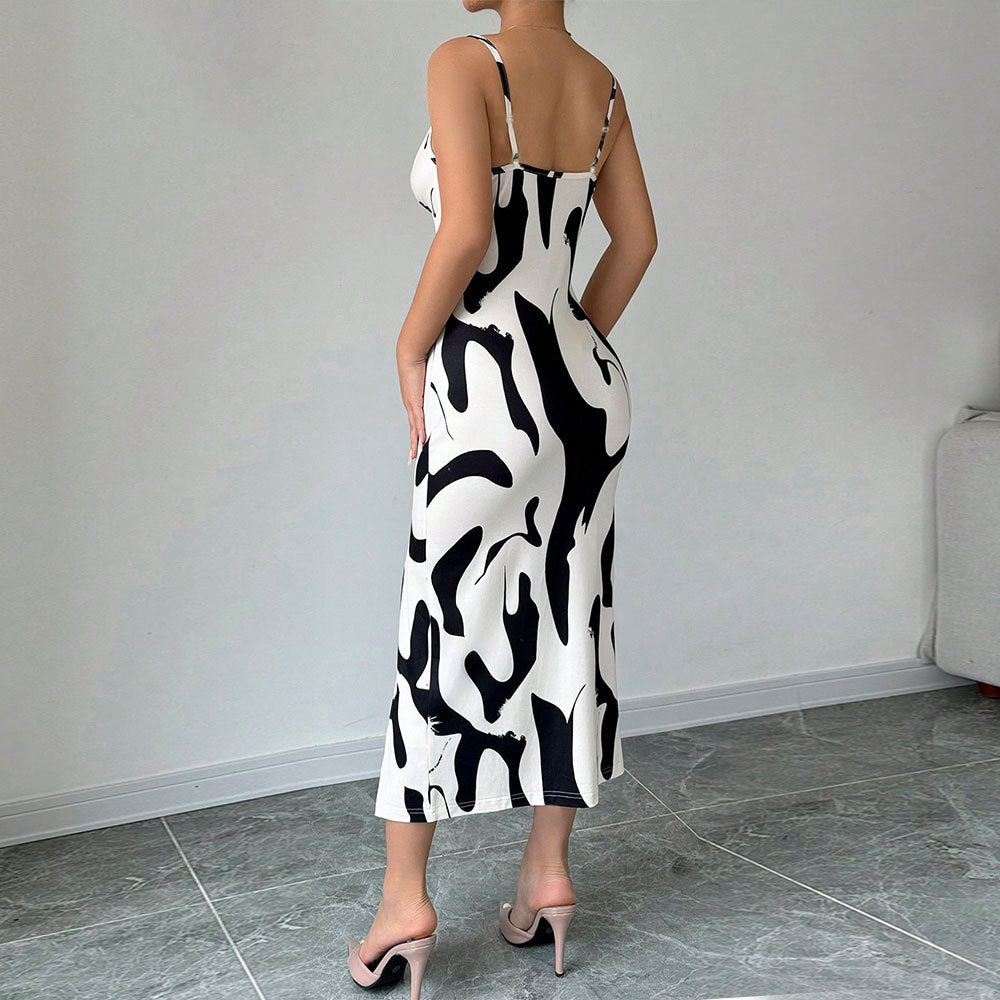 Damen Maxikleid Elegantes Drapierungsdesign Seitlicher Schlitz