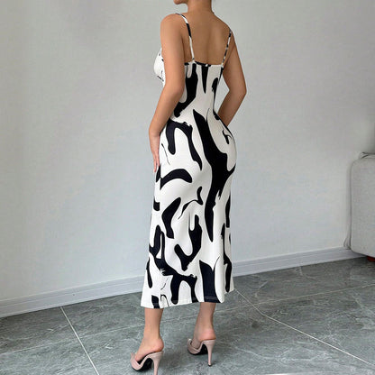 Damen Maxikleid Elegantes Drapierungsdesign Seitlicher Schlitz