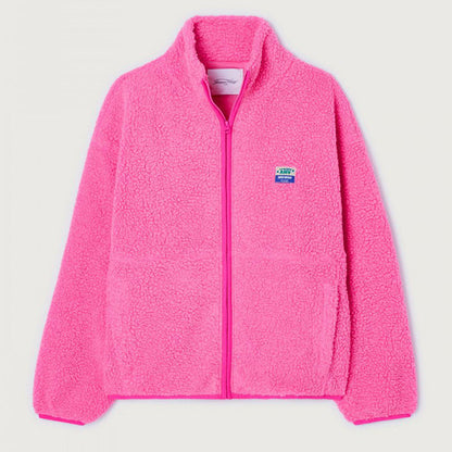 Damen Fleecejacke Flauschig Hochkragen Seitentaschen Norvielle