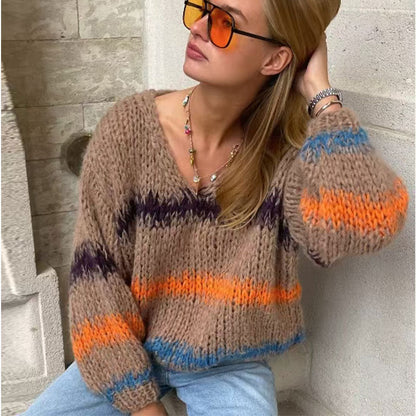 Damen Strickpullover Farbverlauf Norvielle