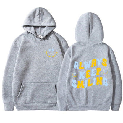 Damen Kapuzenpullover mit Schriftzug und Kängurutaschen