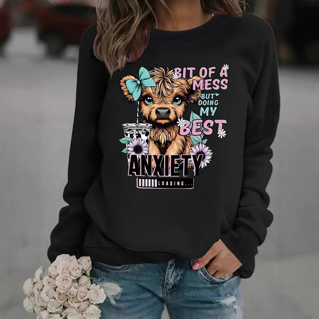 Damen Sweatshirt Hundedesign Motiv Weich