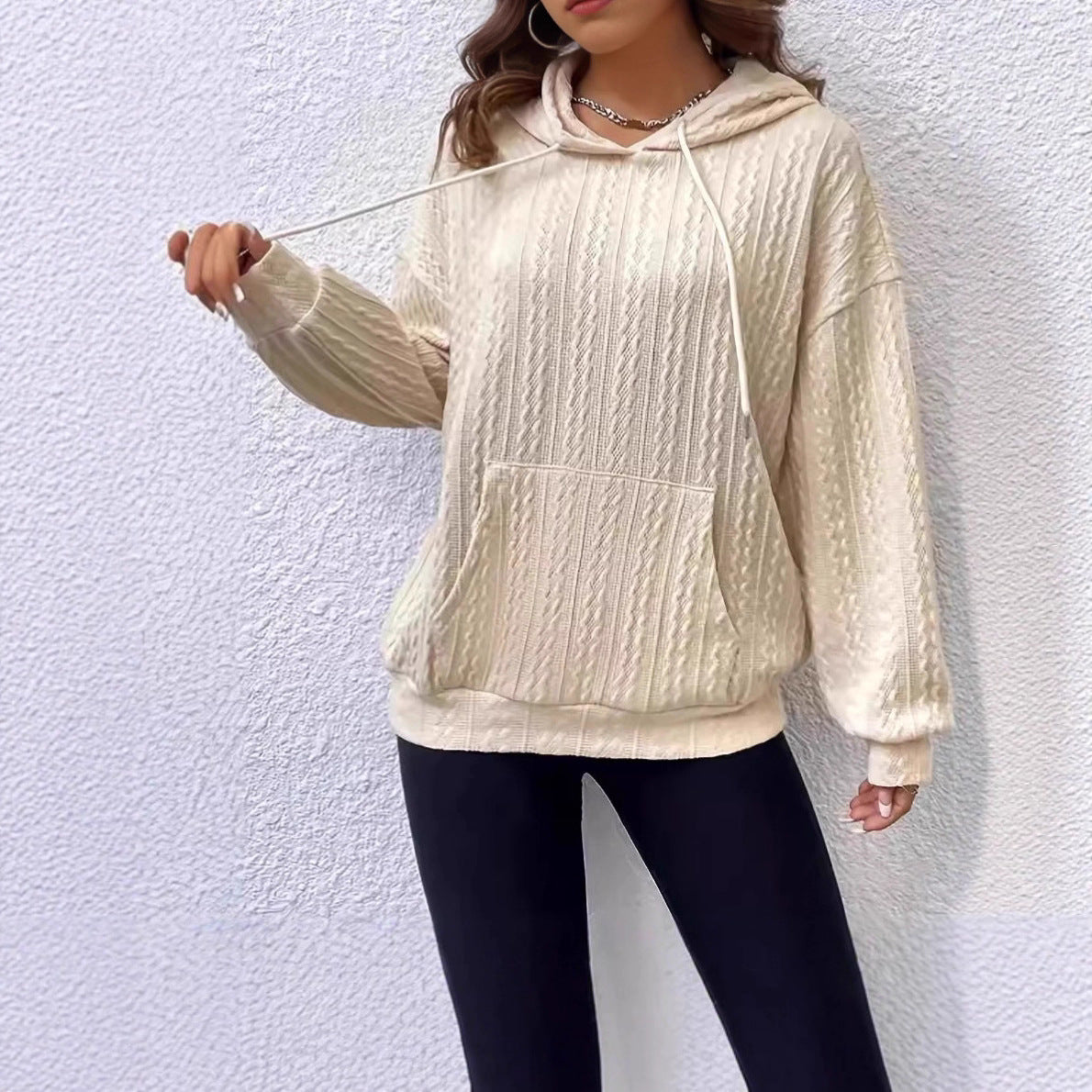 Damen Hoodie Strickdesign Bequem Norvielle