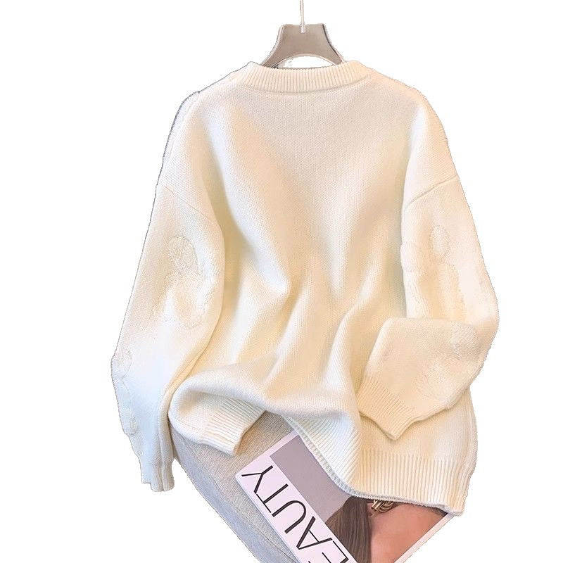 Damen Pullover Kuschelfleece Tierapplikationen Norvielle