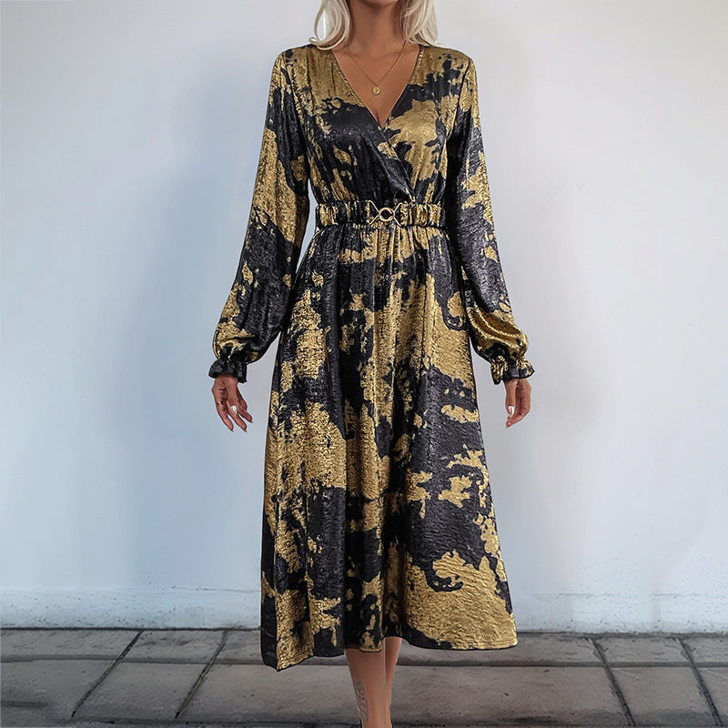 Damen Wickelkleid mit Muster und taillierbarem Gürtel Norvielle - Norvielle