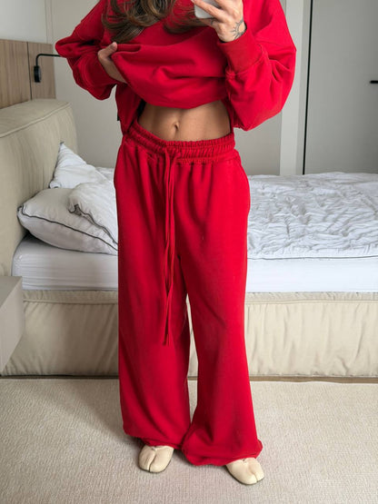 Damen Oversize Sweatshirt Lässig Breite Bündchen Grau