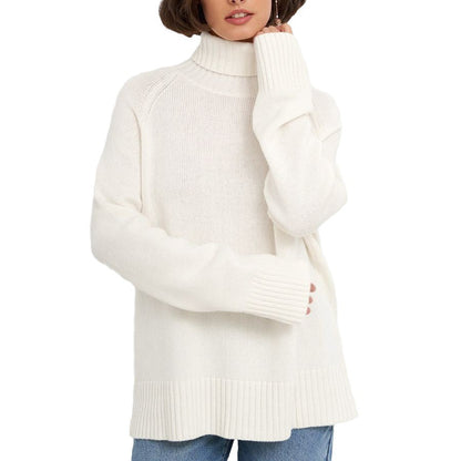 Damen Strickpullover Hochkragen Lässig Norvielle