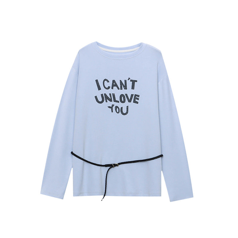 Damen Langarmshirt Lässiger Schnitt Mit Schriftzug Norvielle