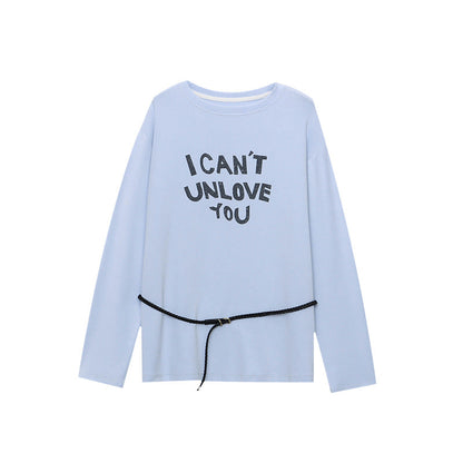 Damen Langarmshirt Lässiger Schnitt Mit Schriftzug Norvielle