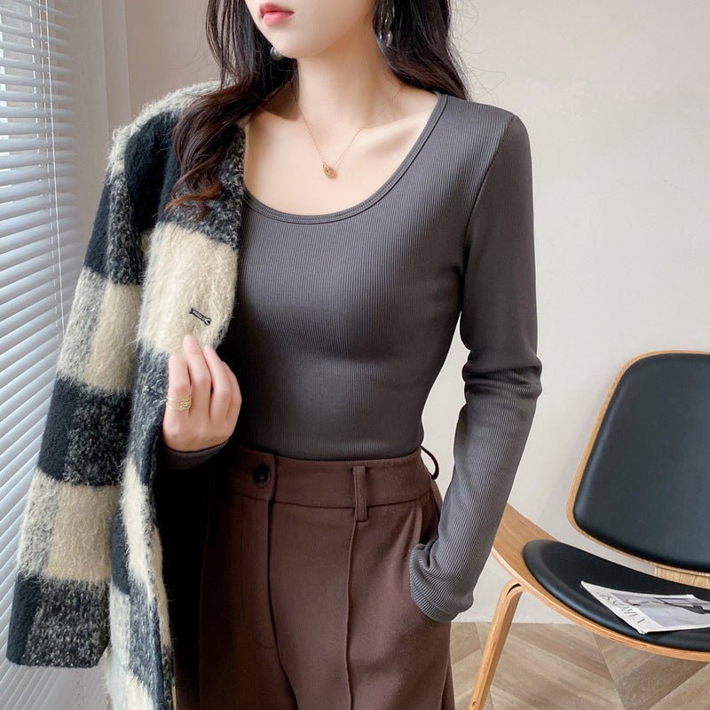 Damen Langarmshirt Rippstruktur Cropped Norvielle