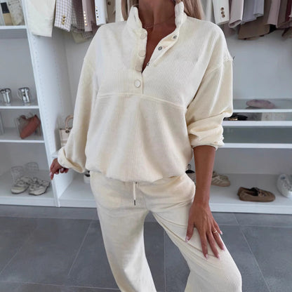 Damen Fleece-Jogginganzug Weiter Schnitt Norvielle