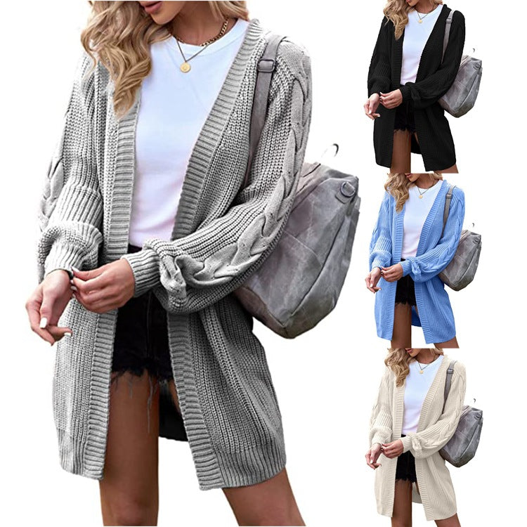 Damen Strickjacke Zopfmuster Lässiger Schnitt Norvielle - Norvielle