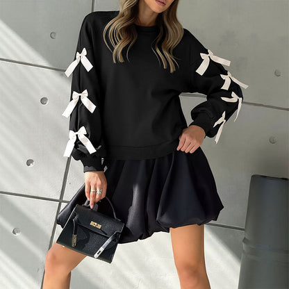Damen Oversized Pullover mit Schleifendetails Norvielle