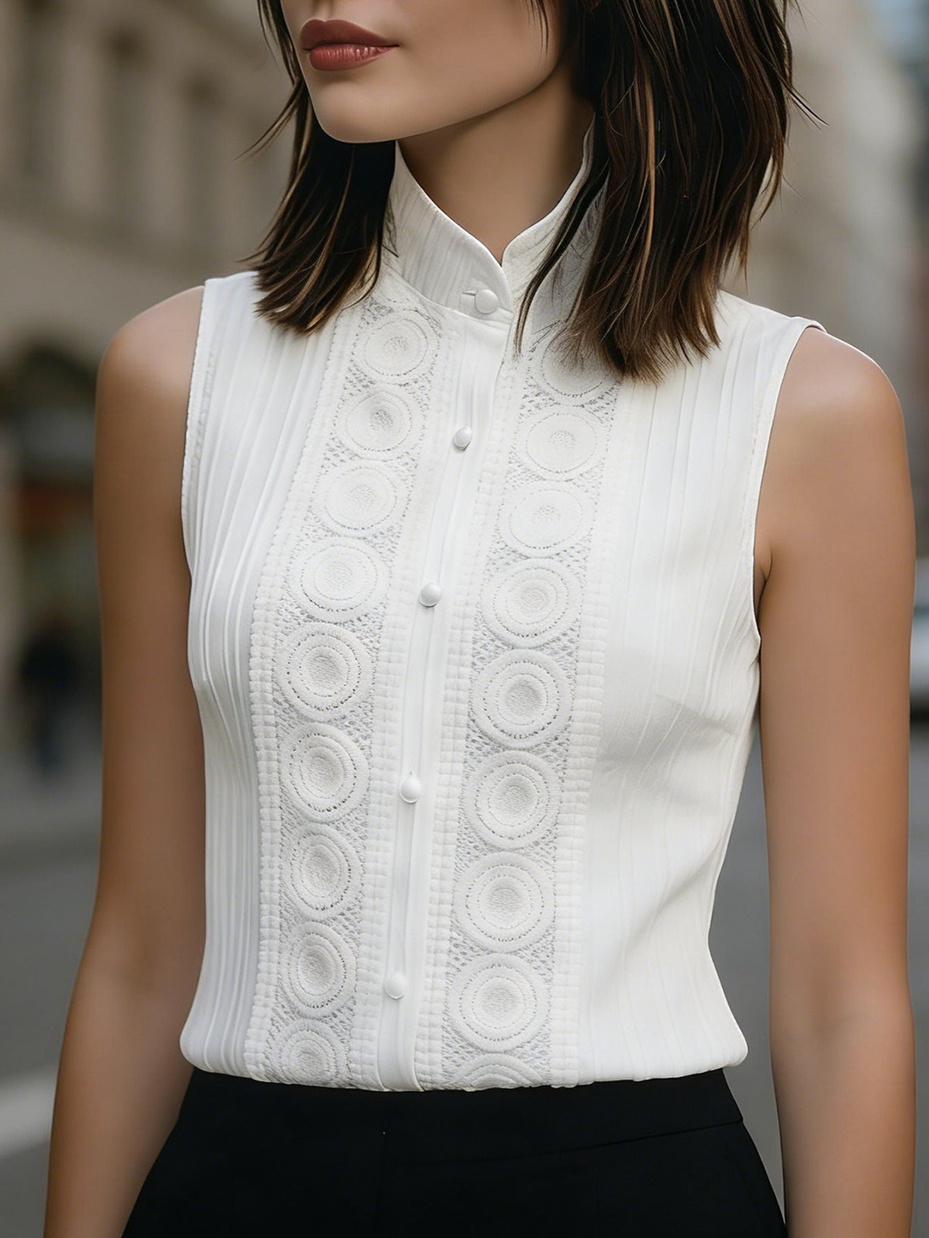 Damen Bluse Strukturiertes Design Norvielle
