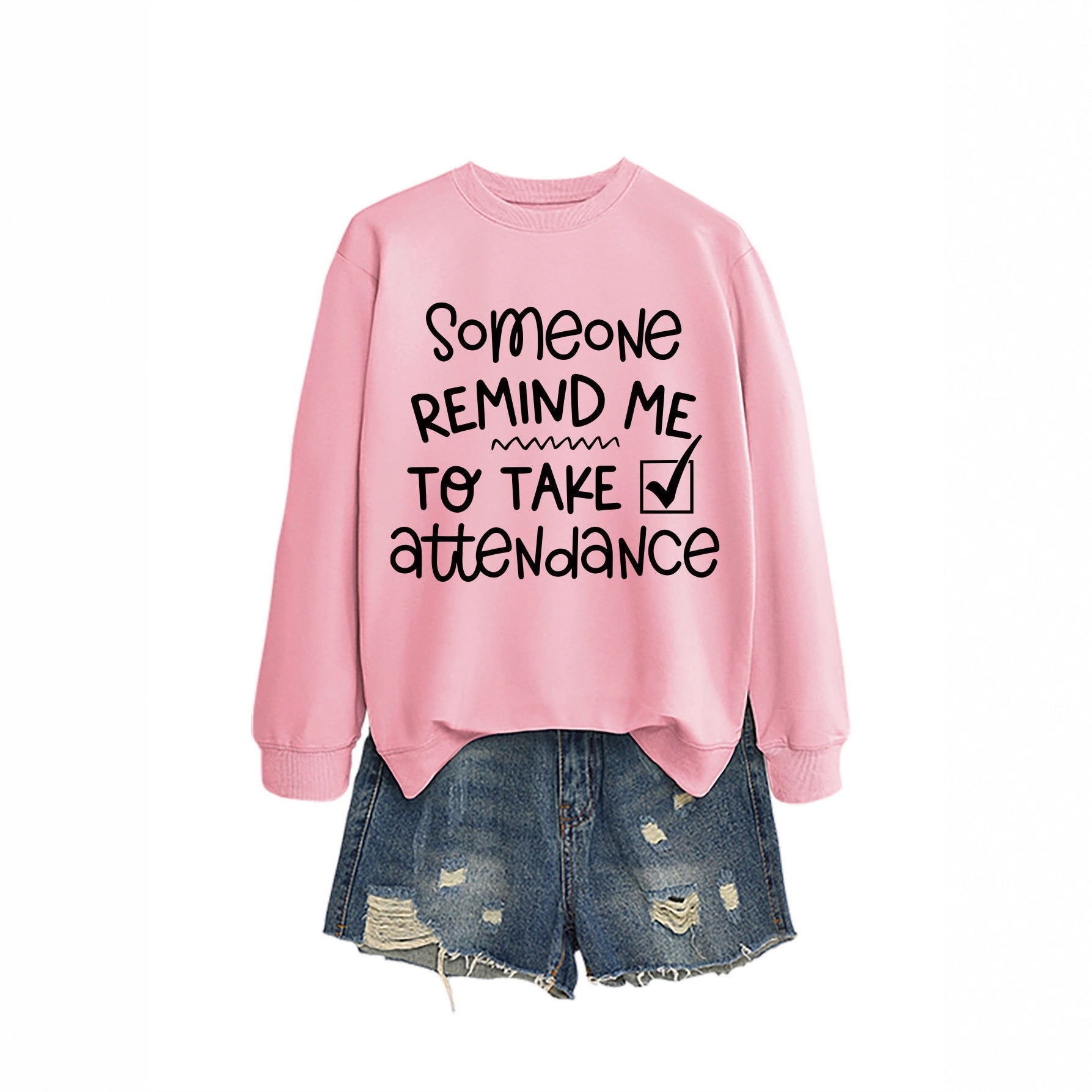 Damen Sweatshirt Witziges Motiv Inspirierender Schriftzug Grau - Norvielle