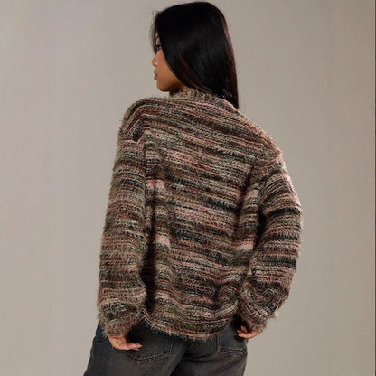 Damen Strickpullover V-Ausschnitt Farbverlauf Norvielle
