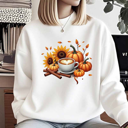 Damen Sweatshirt Herbstlich Motiv Besonderer Druck Norvielle