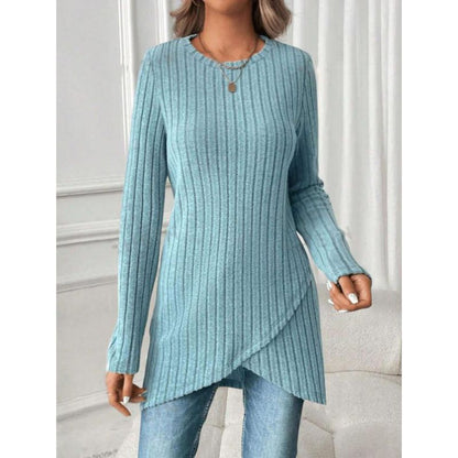 Damen Tunika-Shirt Langärmlig Wickeldesign Norvielle