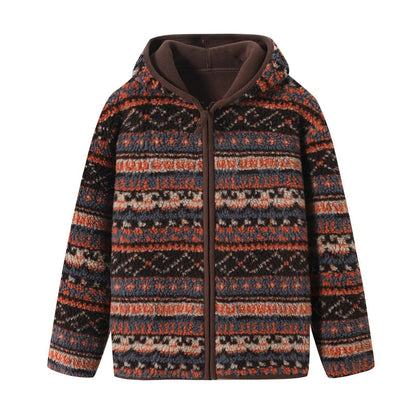 Damen Fleecejacke Mit Muster Grün