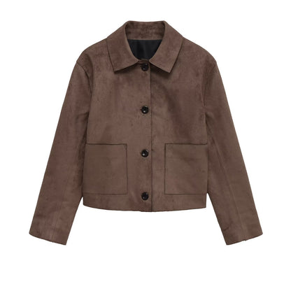 Damen Kurzjacke Weiches Strukturmaterial Schwarz Norvielle - Norvielle