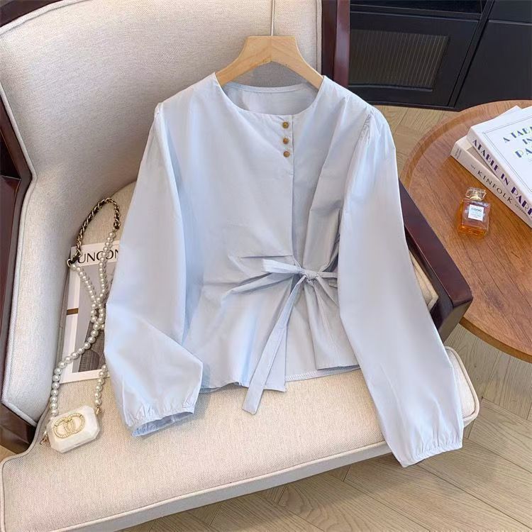 Damen Bluse Elegante Schleifenbindung Norvielle