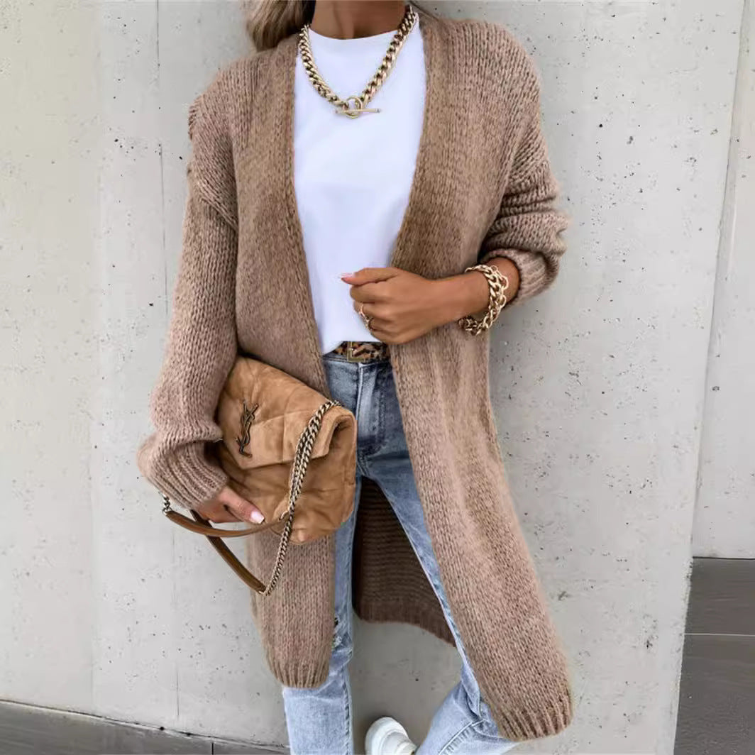 Damen Strickjacke Lässiger Schnitt Weich Grün - Norvielle