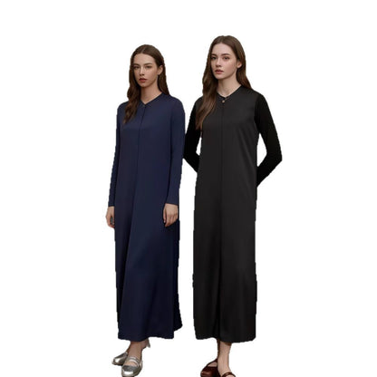 Damen Maxikleid Langarm Elegantes Design