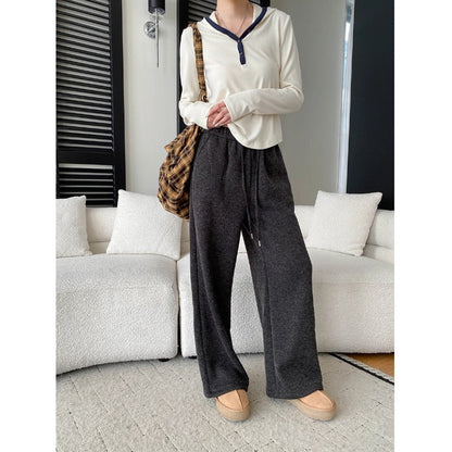 Damen Sweatpants Elastischer Bund Weite Bein Norvielle
